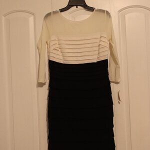 NWT Collection by Dress Barn Black and White long sleeve dress Size 10
